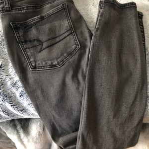 Distressed American Eagle Black Jeggings Size 6